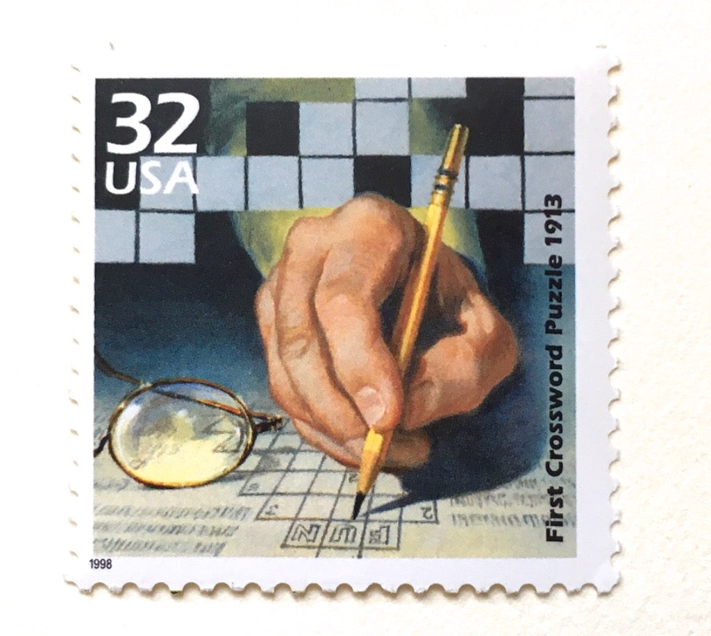 10 Crossword Puzzle Stamps Vintage Postage for Mailing Edelweiss Post