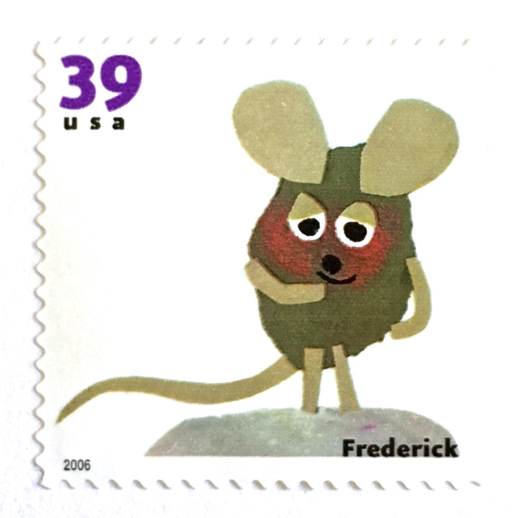 10 Mouse Postage Stamps Children's Book Frederick the Mouse Vintage St