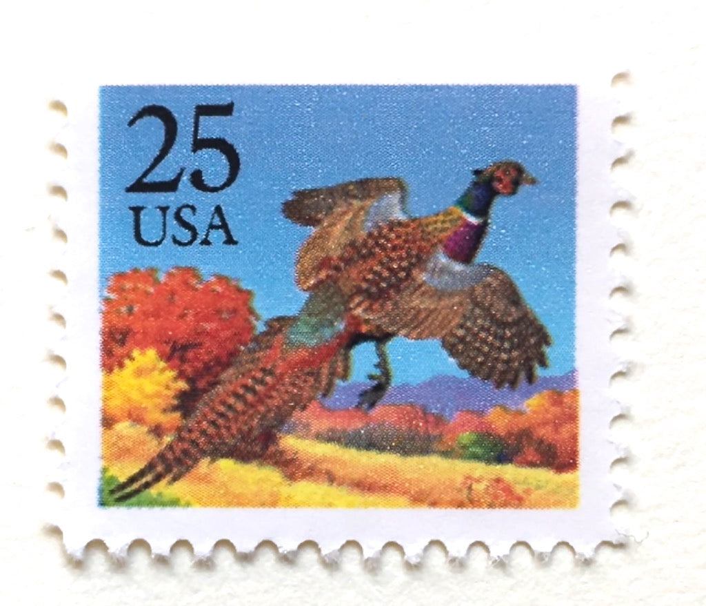 10 Fall Foliage Pheasant Postage Vintage Autumn Pheasant Unused Stamps