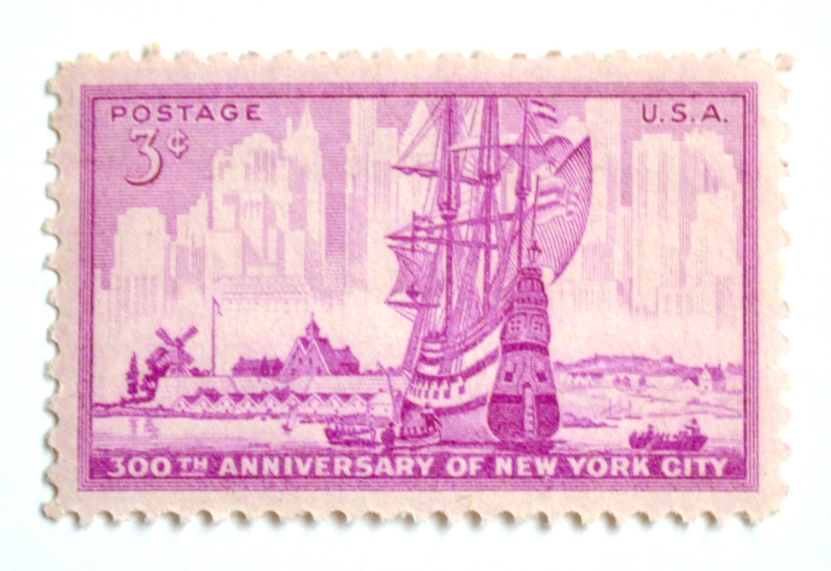 10 New York City Forever Stamps Vintage Style Pink and White Postage Stamps  NYC Unused Forever Stamps for Mailing