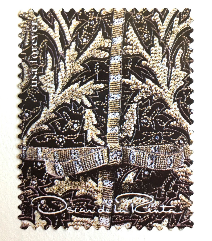 Oscar De La Renta Postage Stamps 10 Neutral Forever Stamps Oscar de la Renta Gold Postage For Mailing W