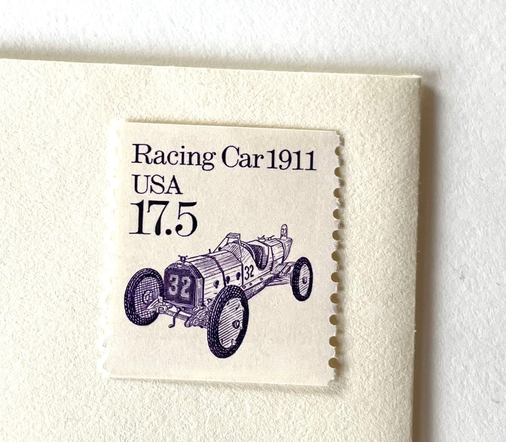 10 Racing Car Vintage Stamps Unused Race Car Postage Stamps for Mailin ...
