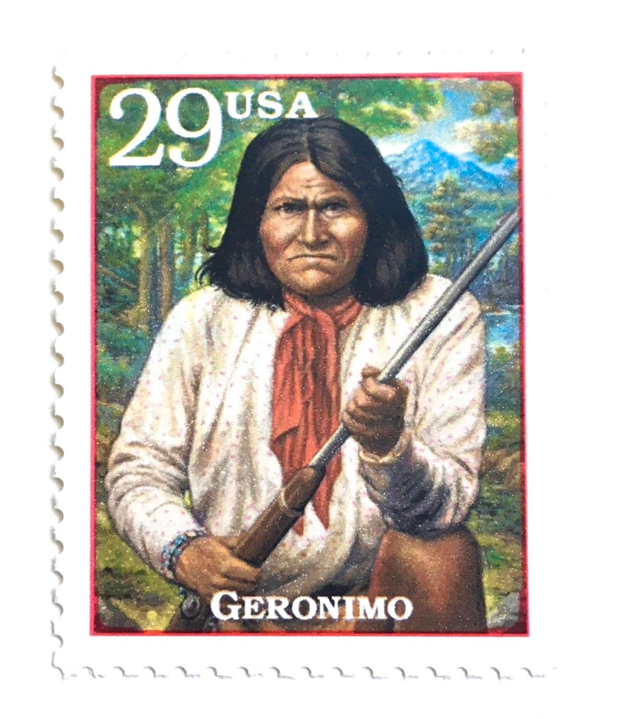 Native File Stamp 10 Geronimo Native American Apache Leader Stamps Vintage Postage for M ...