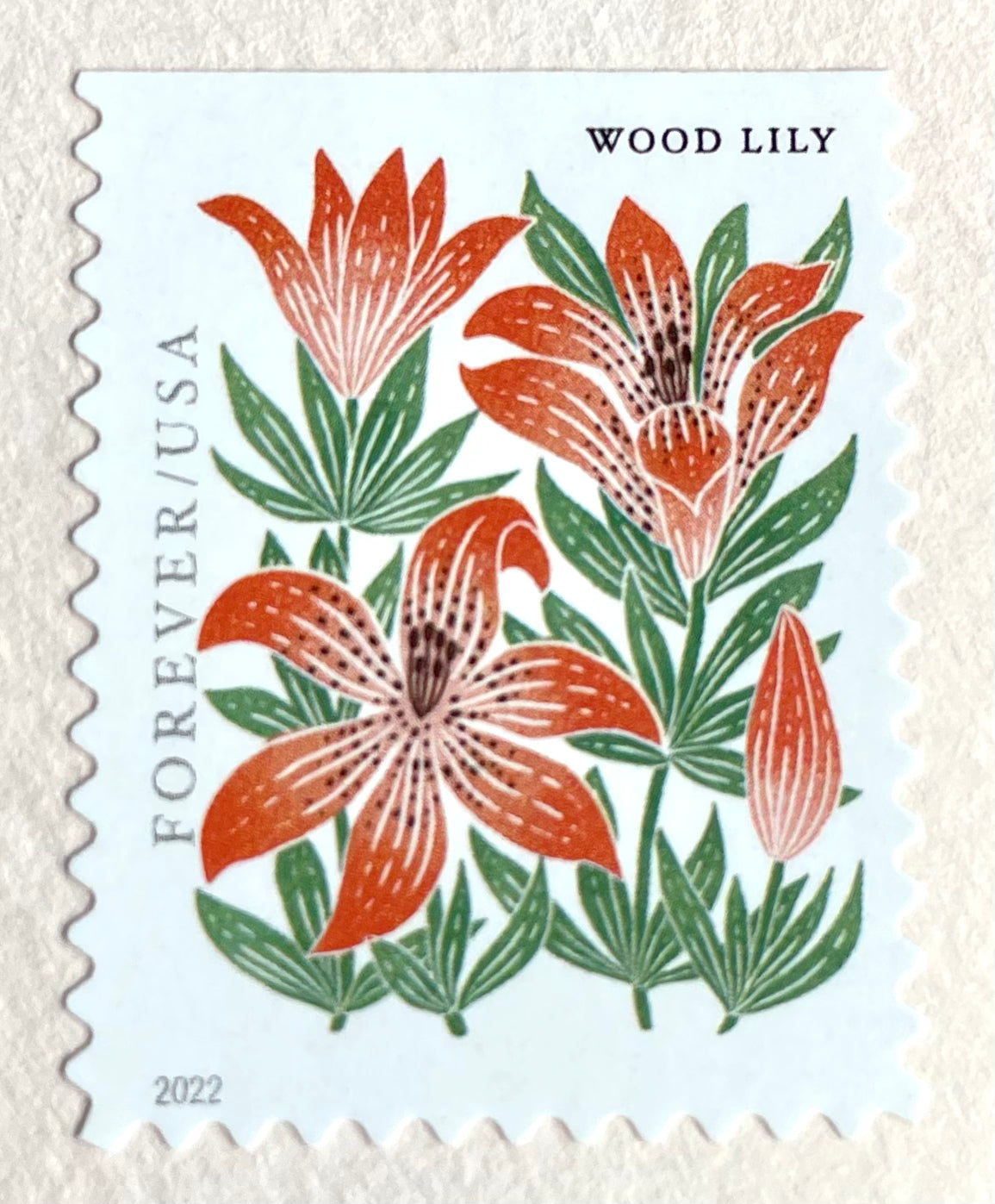 forever lily flower 10 Flower Forever Stamps Unused Wood Lily Forever Postage Stamps for M – Edelweiss Post
