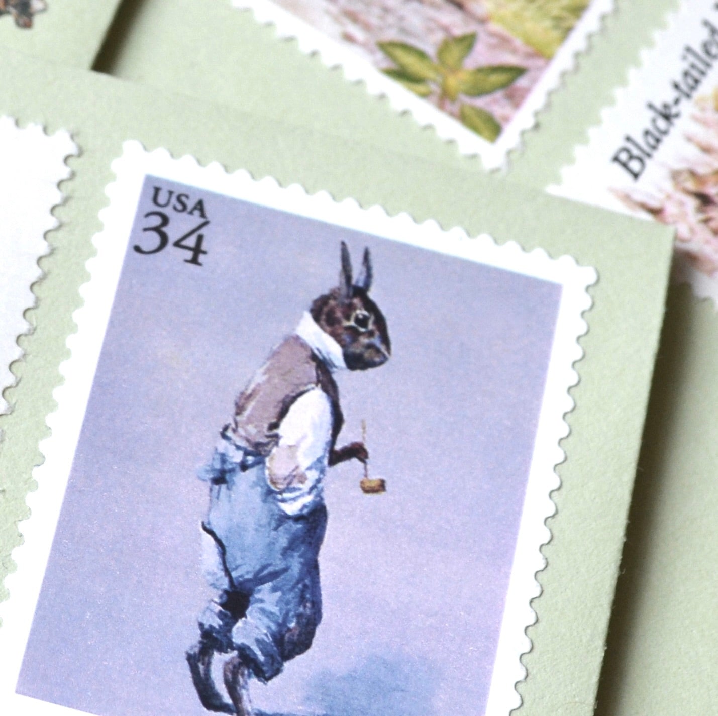 10 Bunny Rabbit Stamps Vintage Unused Postage For Mailing – Edelweiss Post