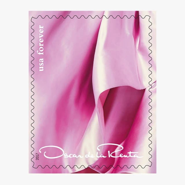 Oscar De La Renta Postage Stamps 10 Forever Pink Satin Postage Stamps Oscar De La Renta Pink Fashion Po