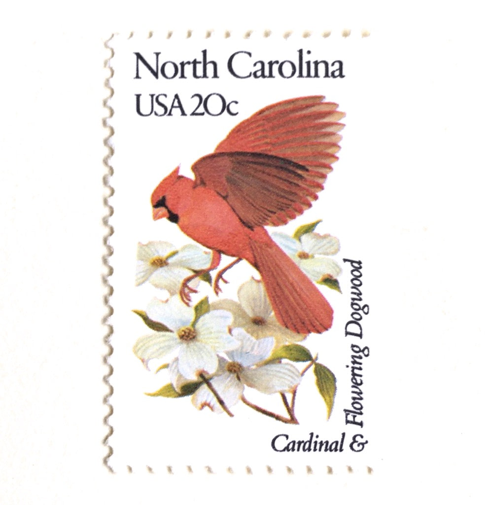 10 North Carolina Postage Stamps Vintage Cardinal Flowering