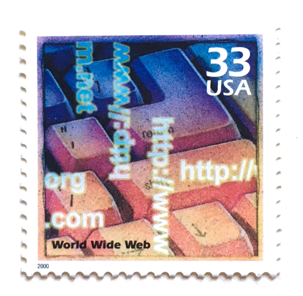 10 Computer Keyboard Postage Stamps // World Wide Web // Vintage Inter ...