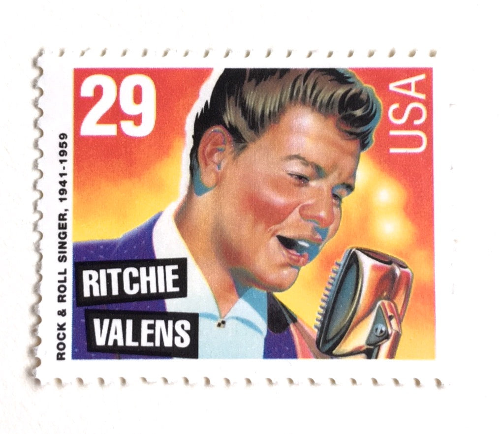 10 Ritchie Valens Postage Stamps // Rock & Roll Chicano Singer
