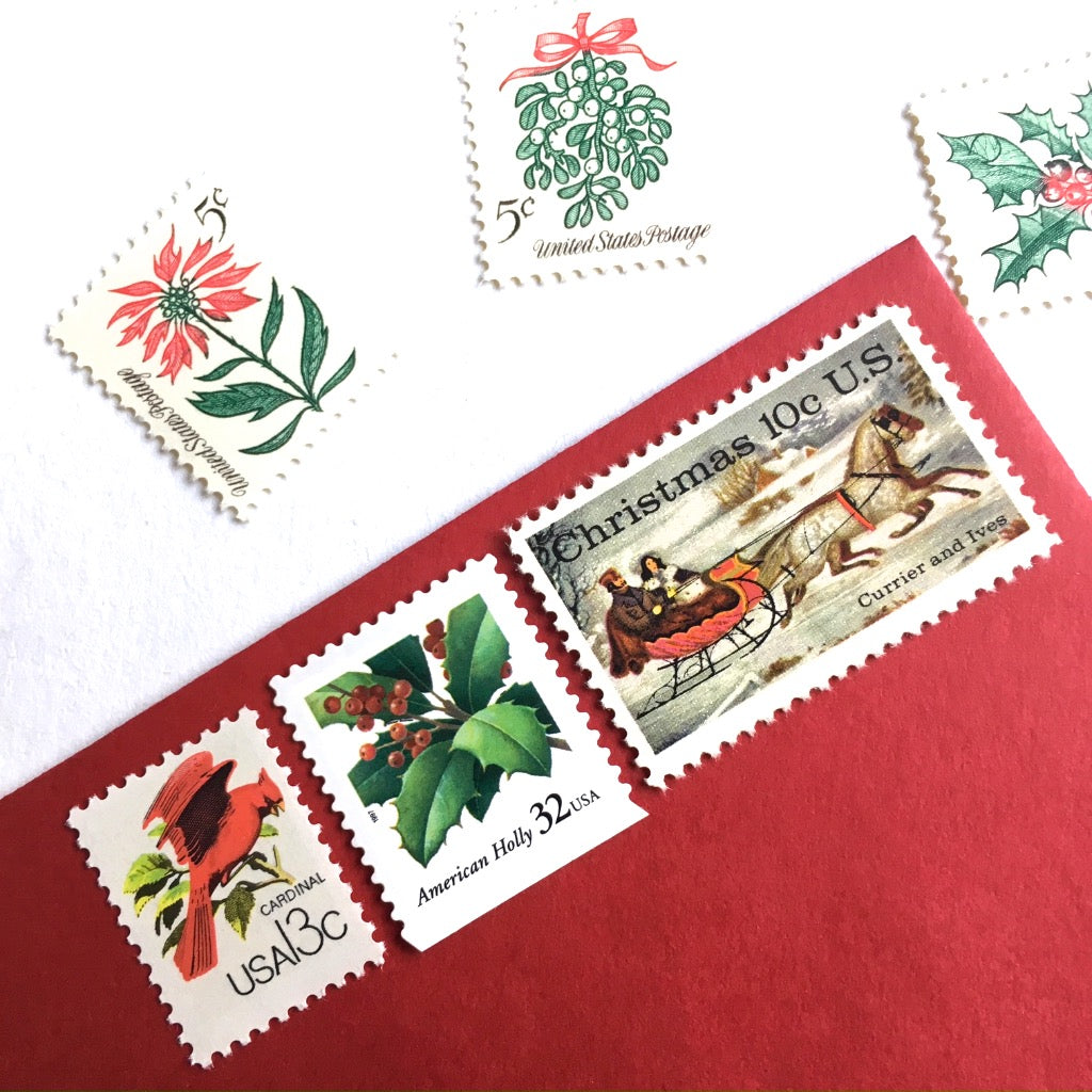 10 Vintage Currier and Ives Christmas Stamps Unused for Mailing – Edelweiss  Post