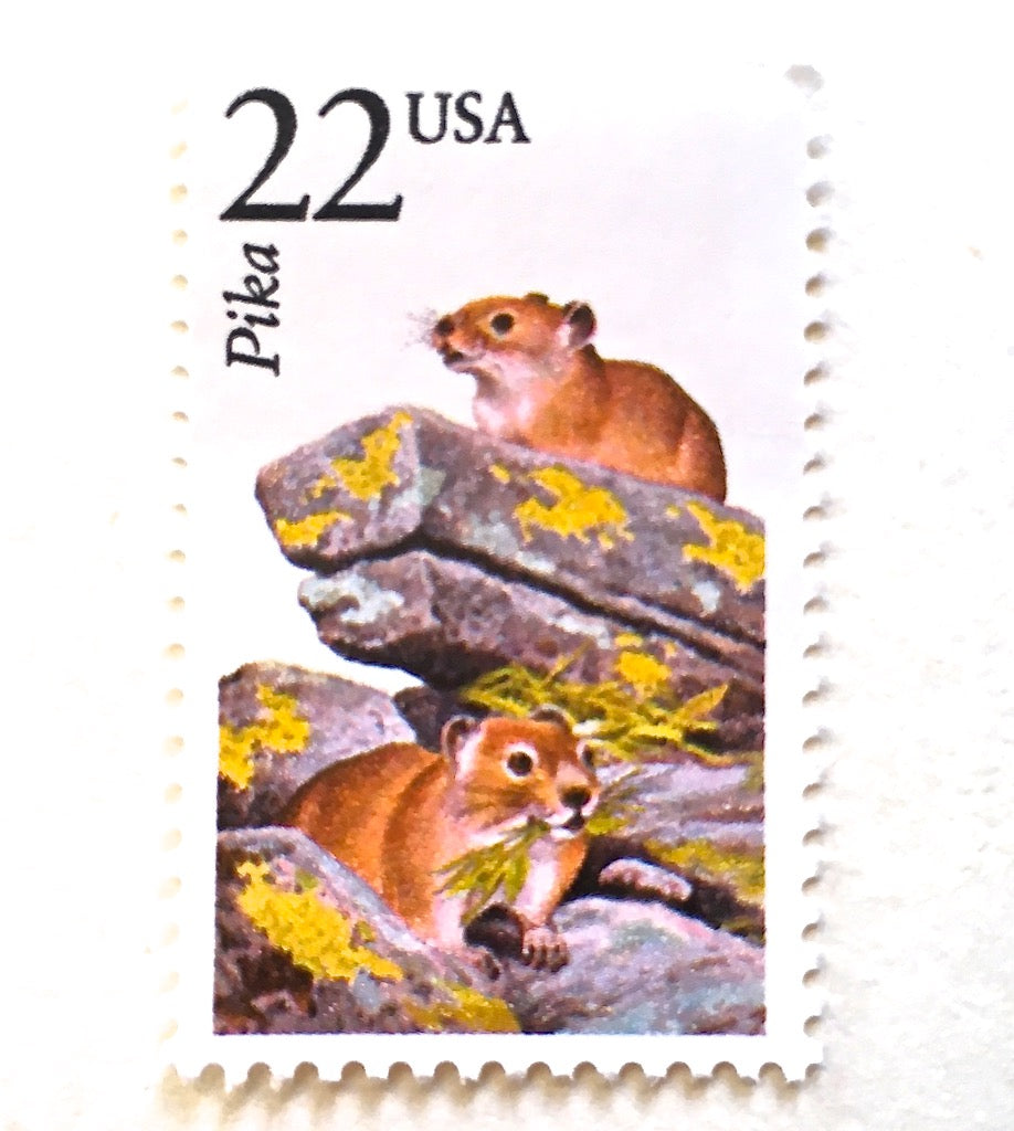 10 Pika Postage Stamps Unused Vintage Cute 22 Cent 1987 Pika Postage Stamps  for Mailing