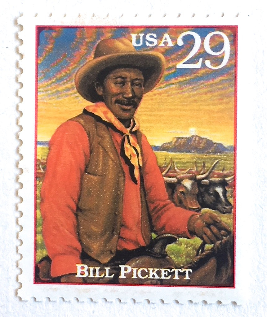 10 Vintage Black Cowboy Bill Pickett Postage Stamps Wild West Postage ...