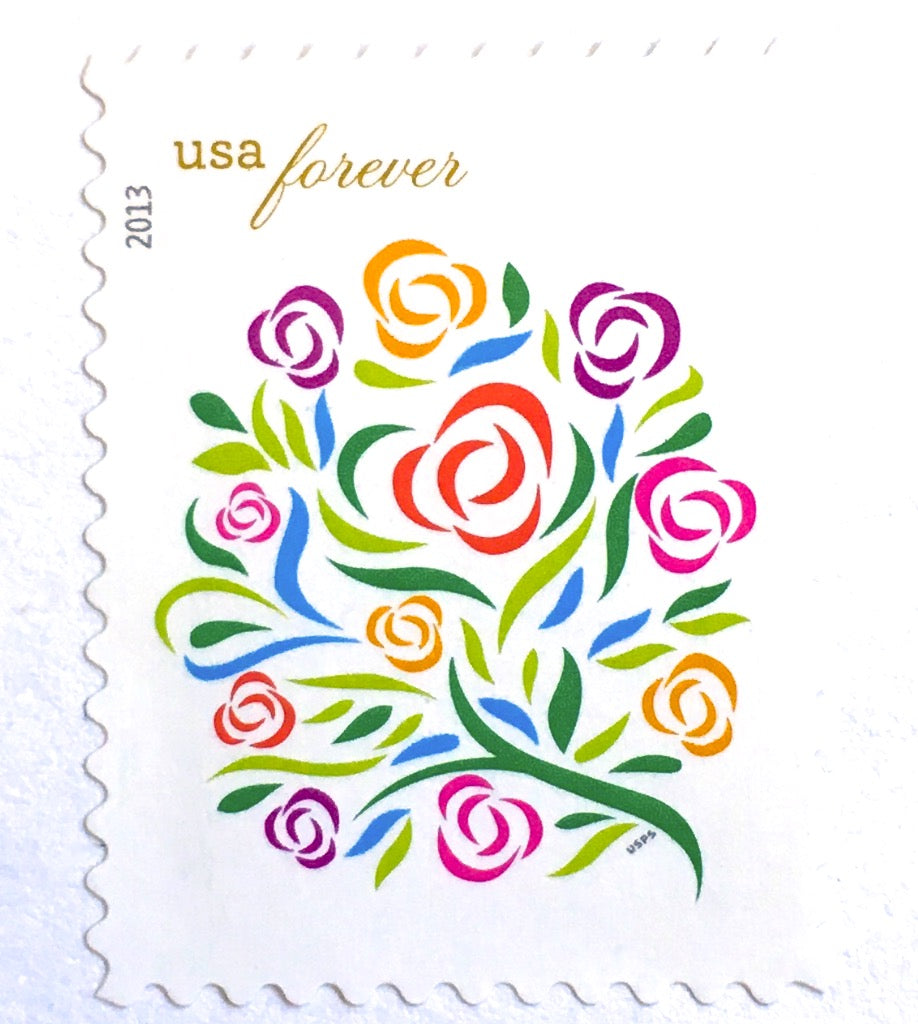 10 Botanical Bouquet Forever Postage Stamps // Flower Bouquet Floral Stamps  For Mailing Wedding Invitations