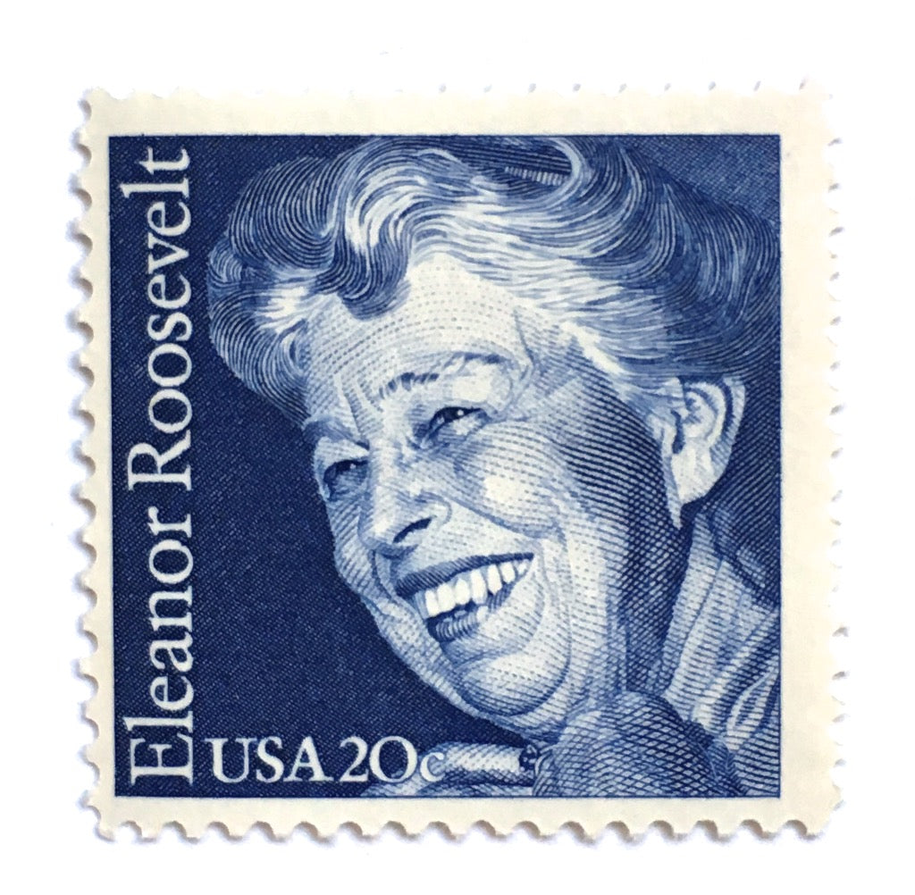 10 Eleanor Roosevelt Vintage Stamps Navy Blue First Lady Unused Postage for  Mailing