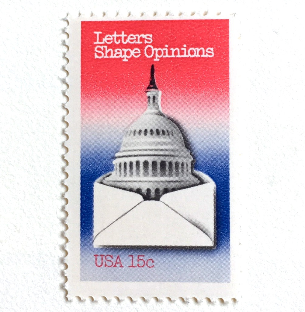 25 Vintage Postage Letter Writing Stamps - Letters Shape Opinions Vintage  15 Cent Postage Stamps for Mailing