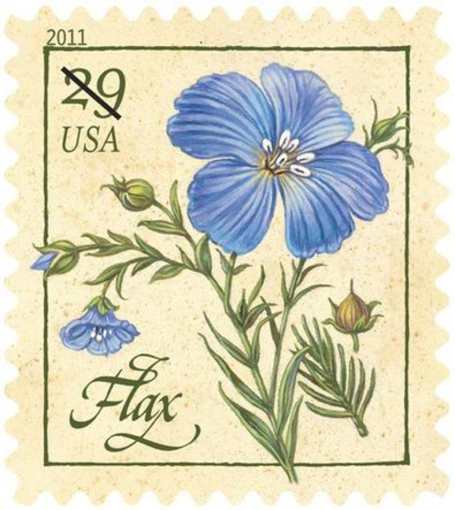 10 Blue Herb Flower Stamps // Rare Unused Blue Floral Postage