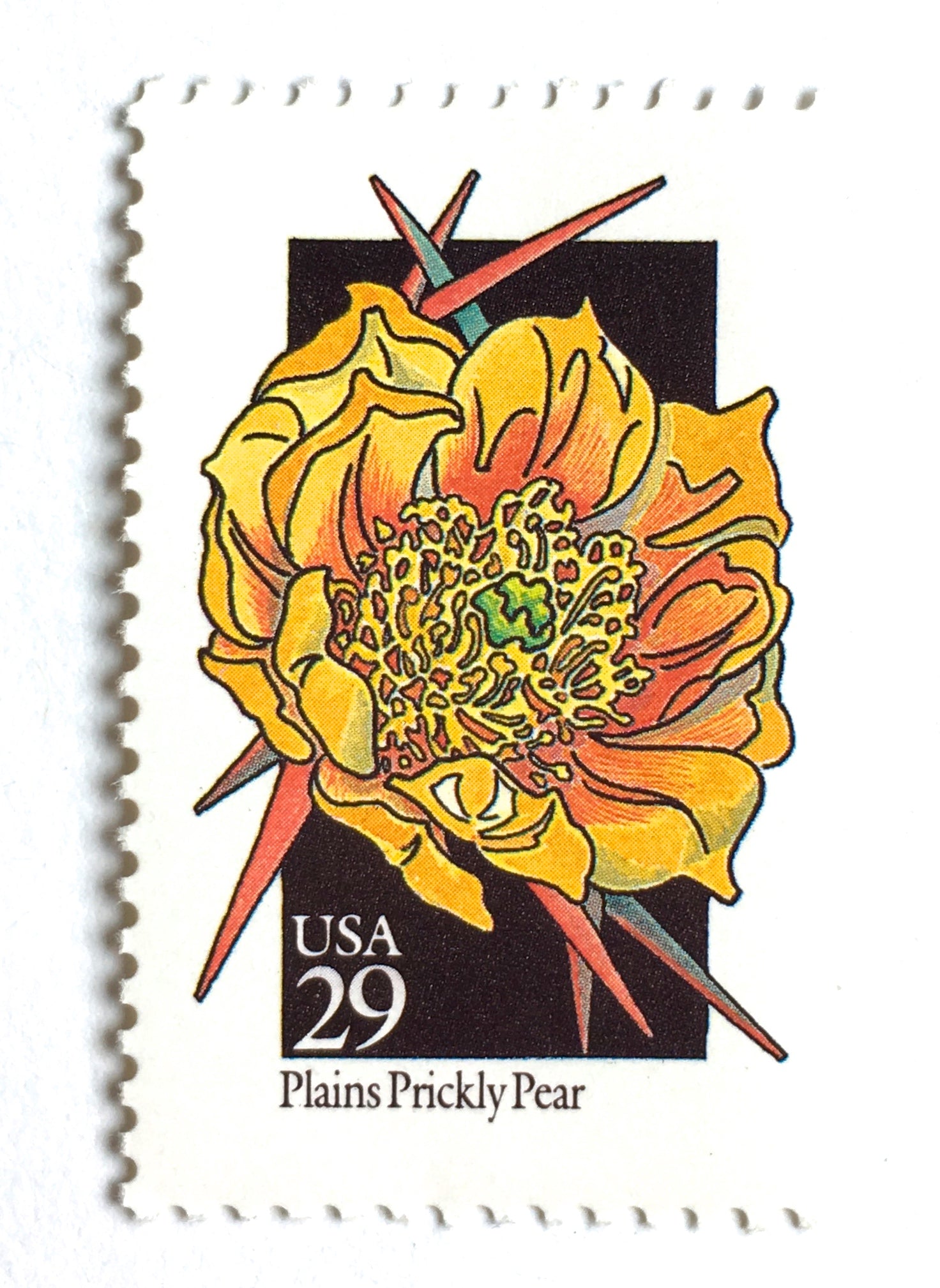 succulent forever stamps 10 Cactus Flower Postage Stamps Vintage Southwestern Plains Desert Prickly Cacti Flowers Unused 29 Cent Succulent Stamps for Mailing