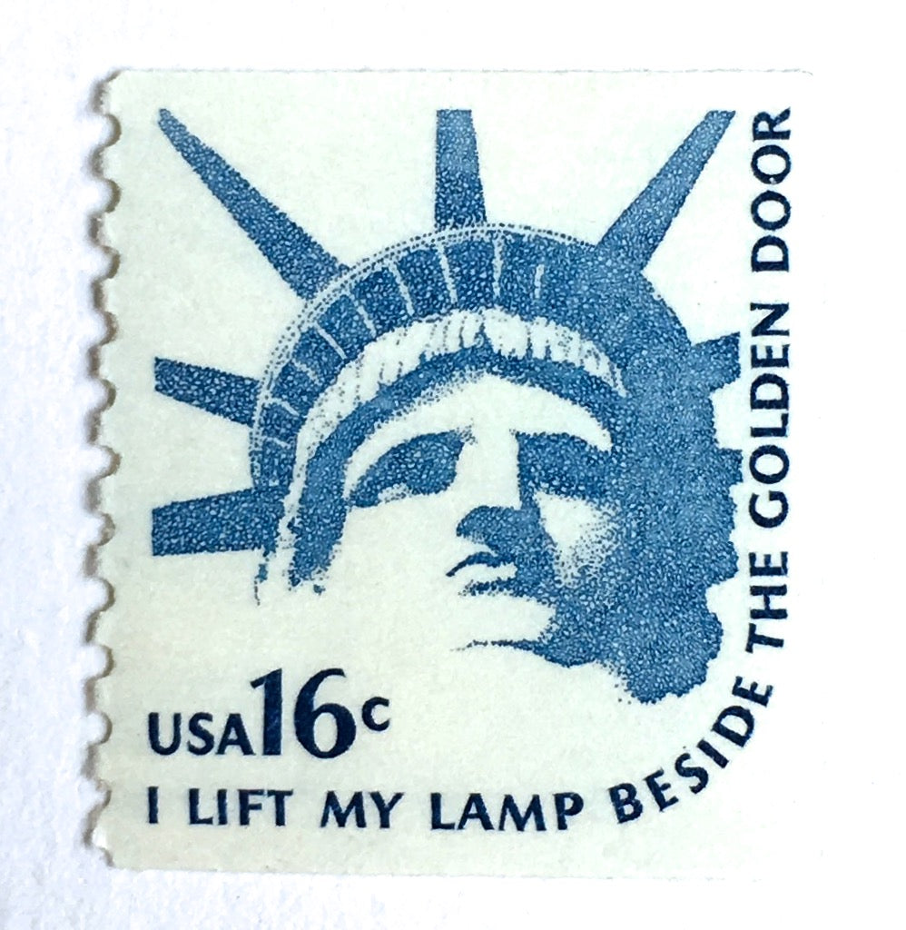 10 Statue of Liberty Vintage Postage Stamps // Blue and White Lady Liberty  New York City Stamps for Mailing
