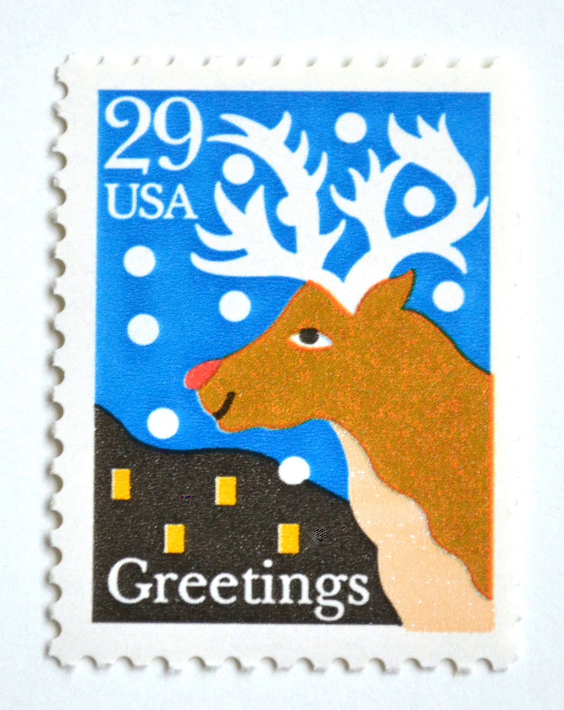 Stamps Rudell 10 Vintage Rudolph Postage Stamps Unused Stamps for Mailing Holiday Ca ...