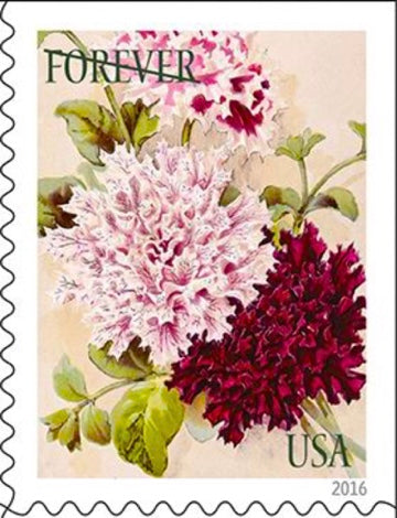 10 Pink Botanical Forever Stamps Unused Postage Vintage Burgundy Flora –  Edelweiss Post