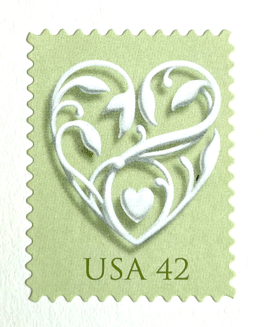 10 Green and White Heart Stamps Unused Mint Postage Stamps for Mailing –  Edelweiss Post