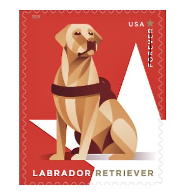 10 Yellow Lab Forever Stamps Labrador Retriever Pet Dog Postage Stamps ...