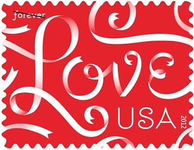 10 Forever Love Stamps Unused Red and White Love Ribbon Unused US Postage  Stamps for Mailing